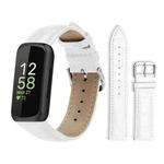For Fitbit Inspire 3 12mm xDfind Bamboo Texture Pin Buckle Leather Watch Band(White)