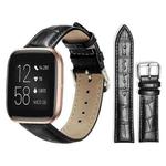 For Fitbit Versa 2/Versa/Versa Lite/Blaze 20mm xDfind Bamboo Texture Pin Buckle Leather Watch Band(Black)