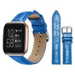 For Fitbit Versa 2/Versa/Versa Lite/Blaze 20mm xDfind Bamboo Texture Pin Buckle Leather Watch Band(Blue)