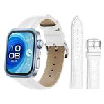 For Huawei Watch Fit 4 Pro / Fit 4 / Fit 3 20mm xDfind Bamboo Texture Pin Buckle Leather Watch Band(White)