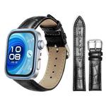 For Huawei Watch Fit 4 Pro / Fit 4 / Fit 3 20mm xDfind Bamboo Texture Pin Buckle Leather Watch Band(Black)