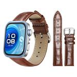 For Huawei Watch Fit 4 Pro / Fit 4 / Fit 3 20mm xDfind Bamboo Texture Pin Buckle Leather Watch Band(Dark Brown)