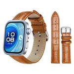 For Huawei Watch Fit 4 Pro / Fit 4 / Fit 3 20mm xDfind Bamboo Texture Pin Buckle Leather Watch Band(Light Brown)