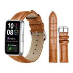 For Huawei Band 10 / 9 / 8 14mm xDfind Bamboo Texture Pin Buckle Leather Watch Band(Light Brown)