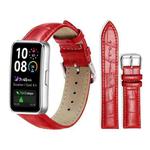 For Huawei Band 10 / 9 / 8 14mm xDfind Bamboo Texture Pin Buckle Leather Watch Band(Red)