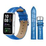 For Huawei Band 10 / 9 / 8 14mm xDfind Bamboo Texture Pin Buckle Leather Watch Band(Blue)