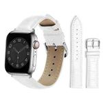 For Apple Watch 42 / 44 / 45 / 46 / 49mm xDfind Bamboo Texture Pin Buckle Leather Watch Band(White)