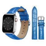 For Apple Watch 42 / 44 / 45 / 46 / 49mm xDfind Bamboo Texture Pin Buckle Leather Watch Band(Blue)