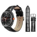 For Samsung Galaxy Watch8 22mm xDfind Bamboo Texture Pin Buckle Leather Watch Band(Black)