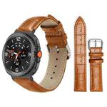 For Samsung Galaxy Watch8 22mm xDfind Bamboo Texture Pin Buckle Leather Watch Band(Light Brown)