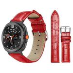 For Samsung Galaxy Watch8 22mm xDfind Bamboo Texture Pin Buckle Leather Watch Band(Red)