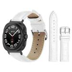 For Samsung Galaxy Watch Ultra 47mm 22mm xDfind Bamboo Texture Pin Buckle Leather Watch Band(White)