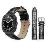 For Samsung Galaxy Watch Ultra 47mm 22mm xDfind Bamboo Texture Pin Buckle Leather Watch Band(Black)