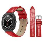 For Samsung Galaxy Watch Ultra 47mm 22mm xDfind Bamboo Texture Pin Buckle Leather Watch Band(Red)