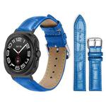 For Samsung Galaxy Watch Ultra 47mm 22mm xDfind Bamboo Texture Pin Buckle Leather Watch Band(Blue)