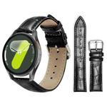 For Samsung Galaxy Watch7 / FE / 6 / 5 / 4 20mm xDfind Bamboo Texture Pin Buckle Leather Watch Band(Black)