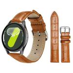 For Samsung Galaxy Watch7 / FE / 6 / 5 / 4 20mm xDfind Bamboo Texture Pin Buckle Leather Watch Band(Light Brown)