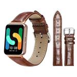 For Samsung Galaxy Fit3 SM-R390 18mm xDfind Bamboo Texture Pin Buckle Leather Watch Band(Dark Brown)