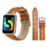 For Samsung Galaxy Fit3 SM-R390 18mm xDfind Bamboo Texture Pin Buckle Leather Watch Band(Light Brown)