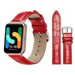 For Samsung Galaxy Fit3 SM-R390 18mm xDfind Bamboo Texture Pin Buckle Leather Watch Band(Red)