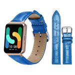 For Samsung Galaxy Fit3 SM-R390 18mm xDfind Bamboo Texture Pin Buckle Leather Watch Band(Blue)