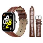 For Xiaomi Smart Band 9 Pro/Redmi Watch 5 20mm xDfind Bamboo Texture Pin Buckle Leather Watch Band(Dark Brown)