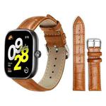 For Xiaomi Smart Band 9 Pro/Redmi Watch 5 20mm xDfind Bamboo Texture Pin Buckle Leather Watch Band(Light Brown)