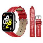 For Xiaomi Smart Band 9 Pro/Redmi Watch 5 20mm xDfind Bamboo Texture Pin Buckle Leather Watch Band(Red)