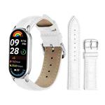 For Xiaomi Smart Band 10 / 9 / 8 / NFC 14mm xDfind Bamboo Texture Pin Buckle Leather Watch Band(White)