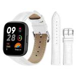 For Redmi Watch 3 20mm xDfind Bamboo Texture Pin Buckle Leather Watch Band(White)