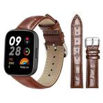For Redmi Watch 3 20mm xDfind Bamboo Texture Pin Buckle Leather Watch Band(Dark Brown)