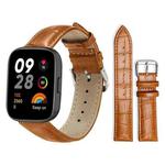 For Redmi Watch 3 20mm xDfind Bamboo Texture Pin Buckle Leather Watch Band(Light Brown)