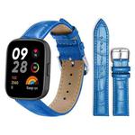 For Redmi Watch 3 20mm xDfind Bamboo Texture Pin Buckle Leather Watch Band(Blue)