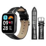 For Redmi Watch 3 Active / Lite 20mm xDfind Bamboo Texture Pin Buckle Leather Watch Band(Black)