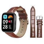 For Redmi Watch 3 Active / Lite 20mm xDfind Bamboo Texture Pin Buckle Leather Watch Band(Dark Brown)