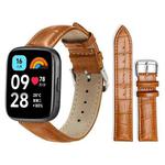 For Redmi Watch 3 Active / Lite 20mm xDfind Bamboo Texture Pin Buckle Leather Watch Band(Light Brown)