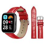 For Redmi Watch 3 Active / Lite 20mm xDfind Bamboo Texture Pin Buckle Leather Watch Band(Red)