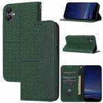 For Samsung Galaxy A07 4G / A06 4G Woven Texture Stitching Magnetic Leather Phone Case(Green)
