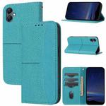 For Samsung Galaxy A07 4G / A06 4G Woven Texture Stitching Magnetic Leather Phone Case(Blue)