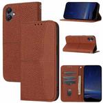 For Samsung Galaxy A07 4G / A06 4G Woven Texture Stitching Magnetic Leather Phone Case(Brown)
