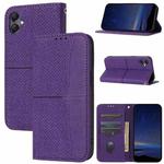 For Samsung Galaxy A07 4G / A06 4G Woven Texture Stitching Magnetic Leather Phone Case(Purple)