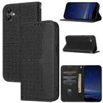 For Samsung Galaxy A07 4G / A06 4G Woven Texture Stitching Magnetic Leather Phone Case(Black)