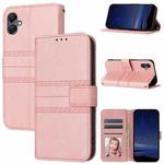 For Samsung Galaxy A07 4G / A06 4G Embossed Stripes Skin Feel Leather Phone Case(Pink)