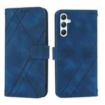For Samsung Galaxy A17 5G / A26 5G Embossed Line Leather Phone Case with Lanyard(Blue)