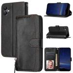 For Samsung Galaxy A07 4G / A06 4G Oil Skin Zipper Wallet Leather Phone Case(Black)