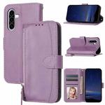 For Samsung Galaxy A17 5G / A26 5G Oil Skin Zipper Wallet Leather Phone Case(Purple)