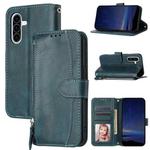 For Samsung Galaxy A17 5G / A26 5G Oil Skin Zipper Wallet Leather Phone Case(Blue)