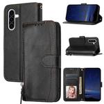 For Samsung Galaxy A17 5G / A26 5G Oil Skin Zipper Wallet Leather Phone Case(Black)