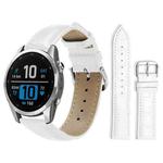 For Garmin Fenix 8/7S/6S/5S 20mm 18mm xDfind Bamboo Texture Pin Buckle Leather Watch Band(White)