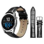 For Garmin Fenix 8/7S/6S/5S 20mm 18mm xDfind Bamboo Texture Pin Buckle Leather Watch Band(Black)